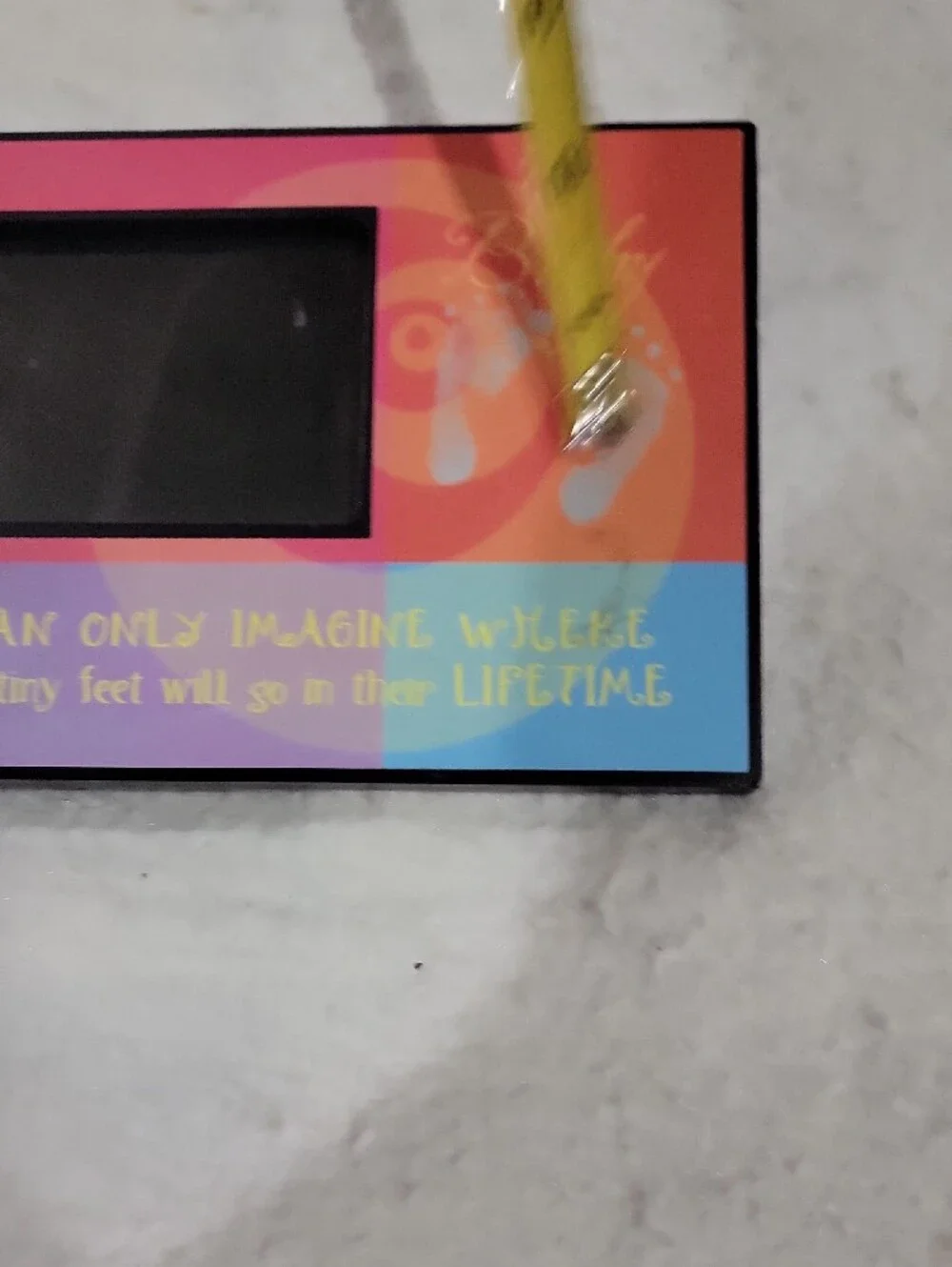 Russ Multicolor Baby Footprint Picture Frame with Blue Accent